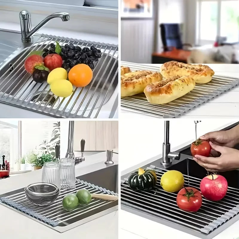 Dish Drain Storage Storage Pack Dish Drying Racks Iron Kitchen Utensils Storage With Spout Drain Basket Kitchen Accessories
