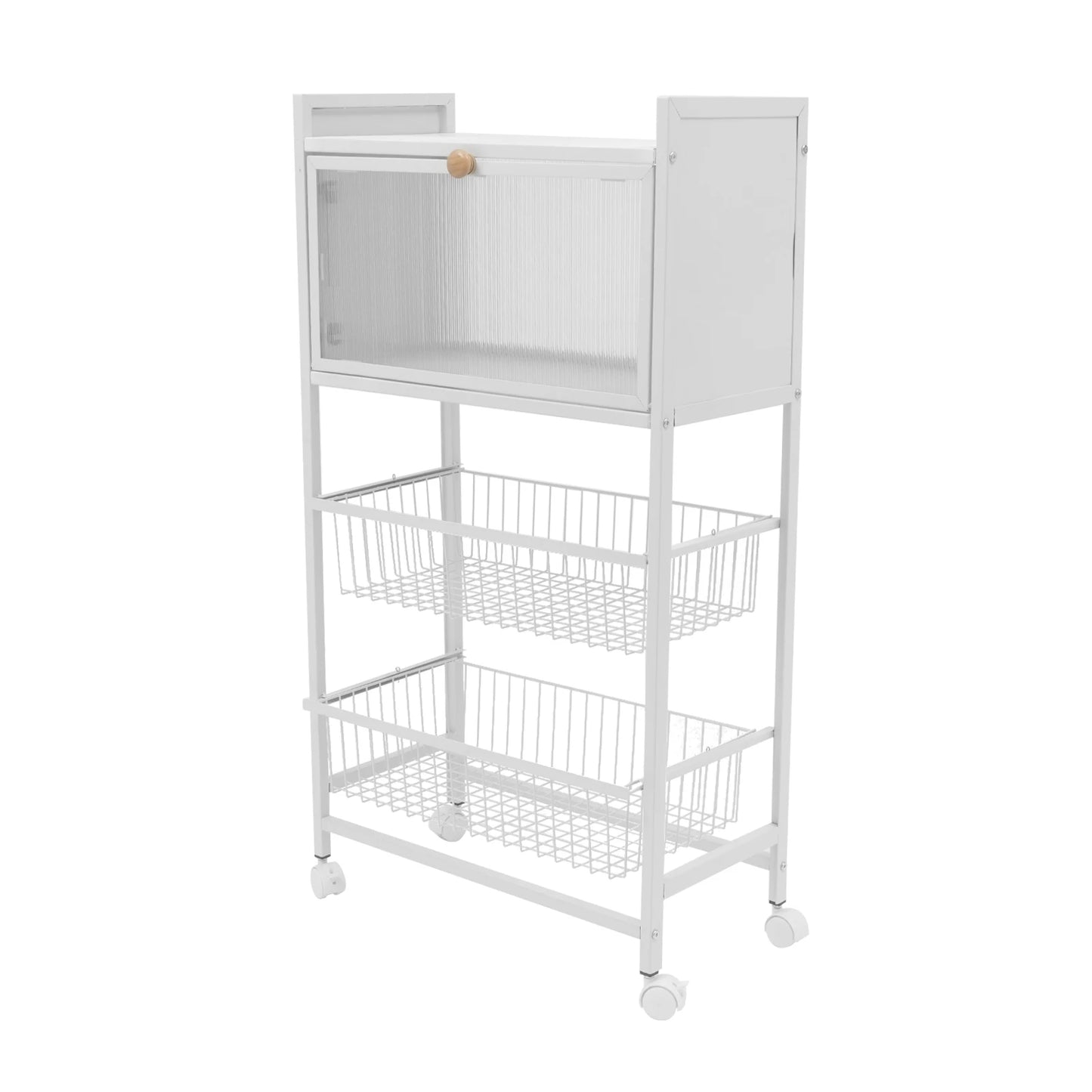 Four-Tier Kitchen Storage Rack With Brake Casters Organizer