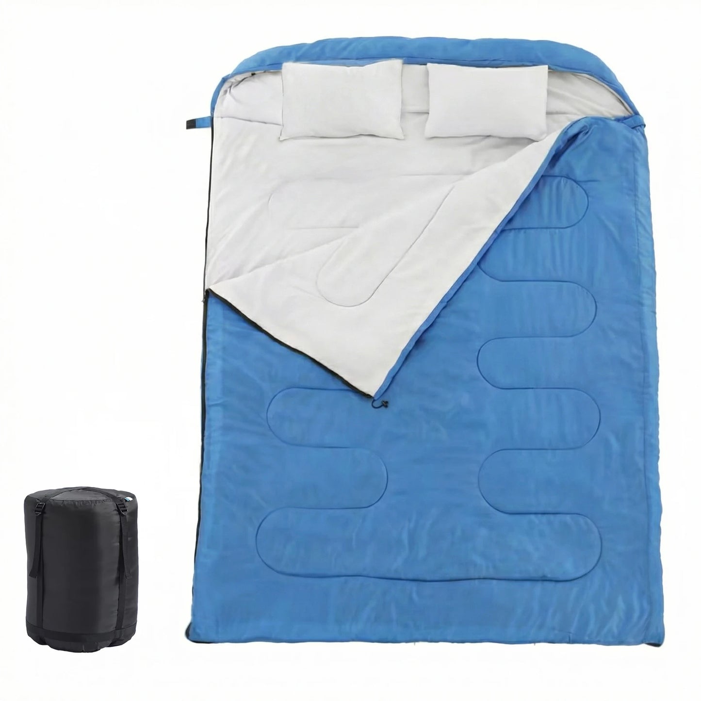 JHK Double Sleeping Bag With Pillow Lightweight 3 Season