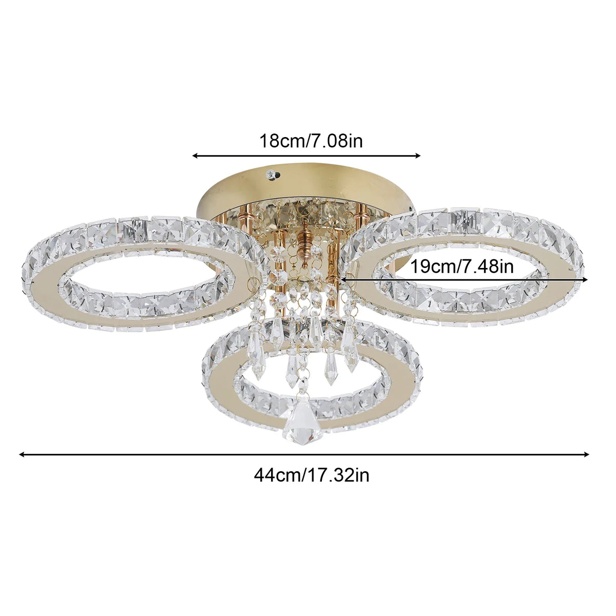 VETRULUS Modern LED Crystal Ceiling Chandelier for Living Room