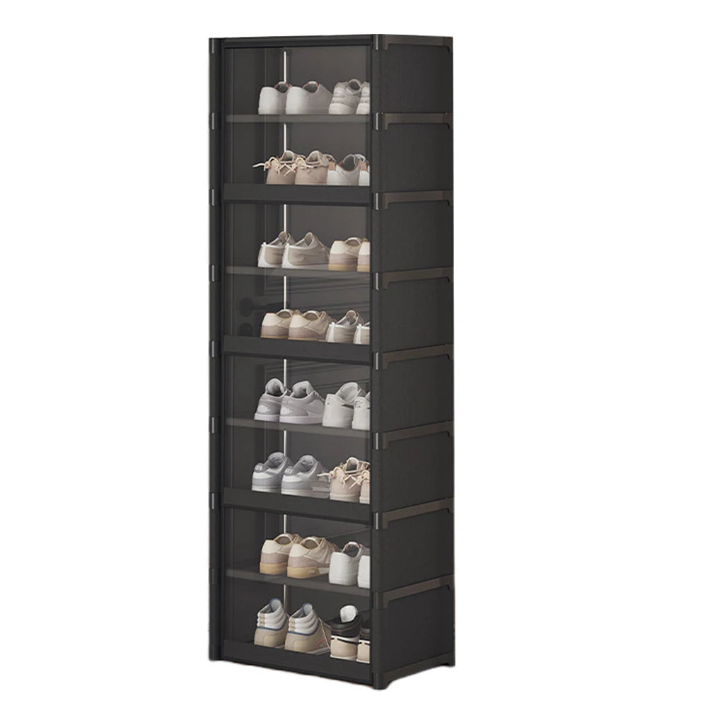9 Tier Shoe Storage Cabinet 42cm/60cm Multi-Layer Shoe Rack Space Saving Vertical Stand Holder Dustproof Door Shoes Organizer
