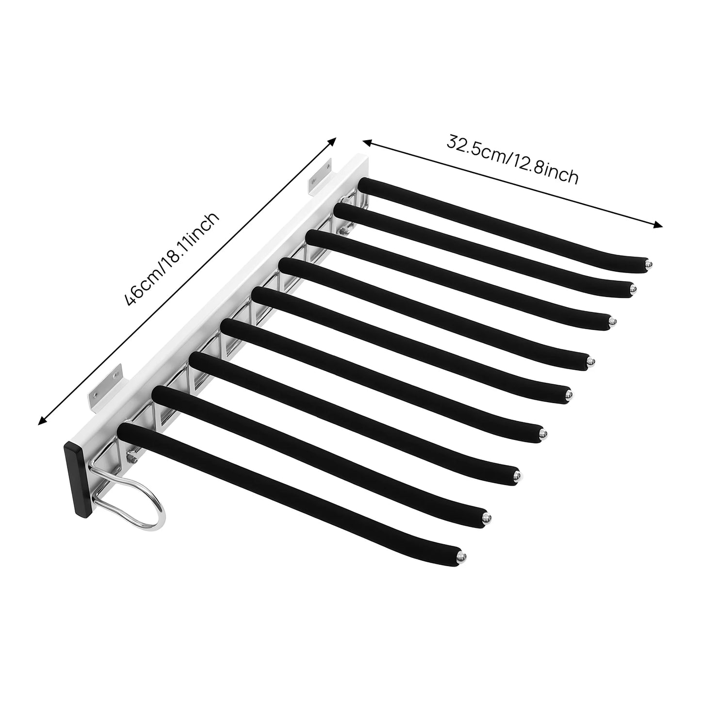 Bymaocar Pull Out Pants Rack 9 Rod Retractable Wardrobe Organizer