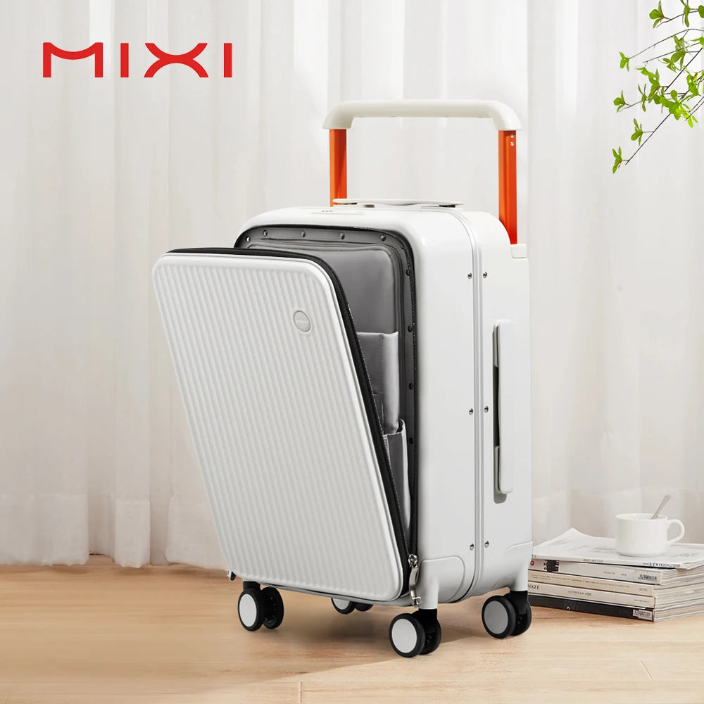Mixi Front Laptop Pocket Carry On Luggage With Spinner Wheels