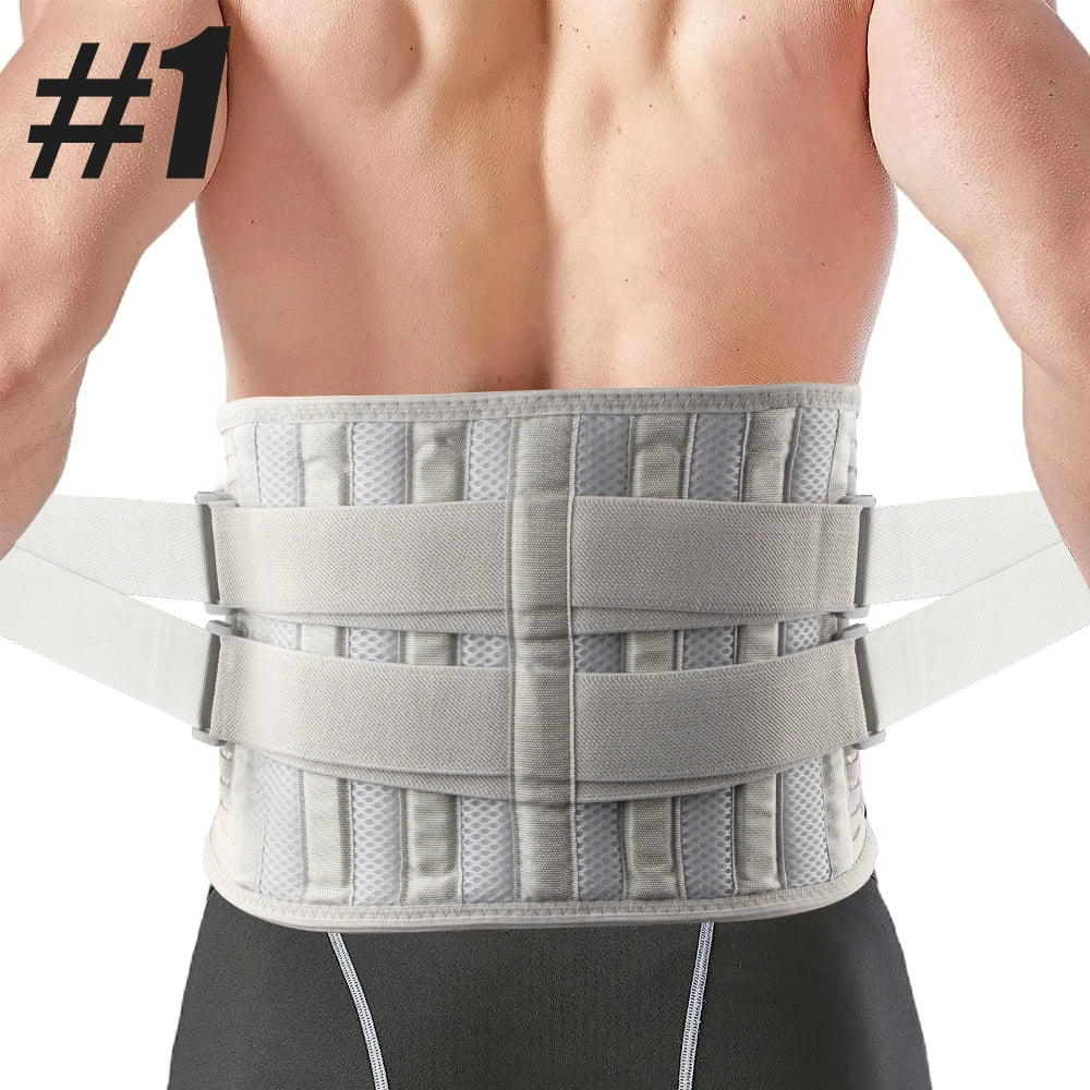 Back Pain Relief Lumbar Support Belt With 6 Stays Breathable
