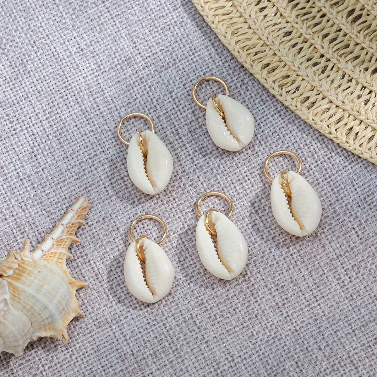 Sea Shell Braided Hair Rings Dreadlock Clips For Stylish Locs Hair Accessories