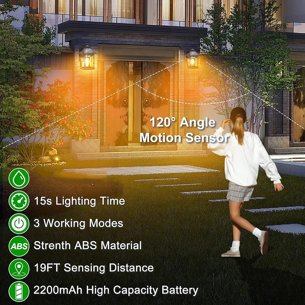 2X Solar Wall Lamp Outdoor Waterproof Wall Mounted Design Vintage Garden Lamp Security Lights Patio Fence Yard Decking Stairway