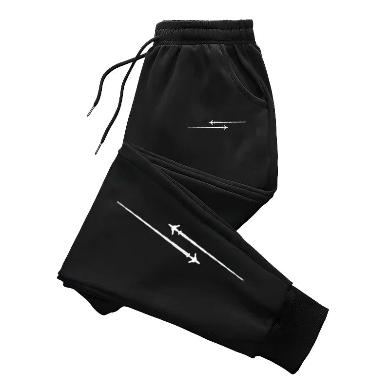 Autumn and winter simple printed men's fashionable sports pants, outdoor fitness running pants, daily casual long pants