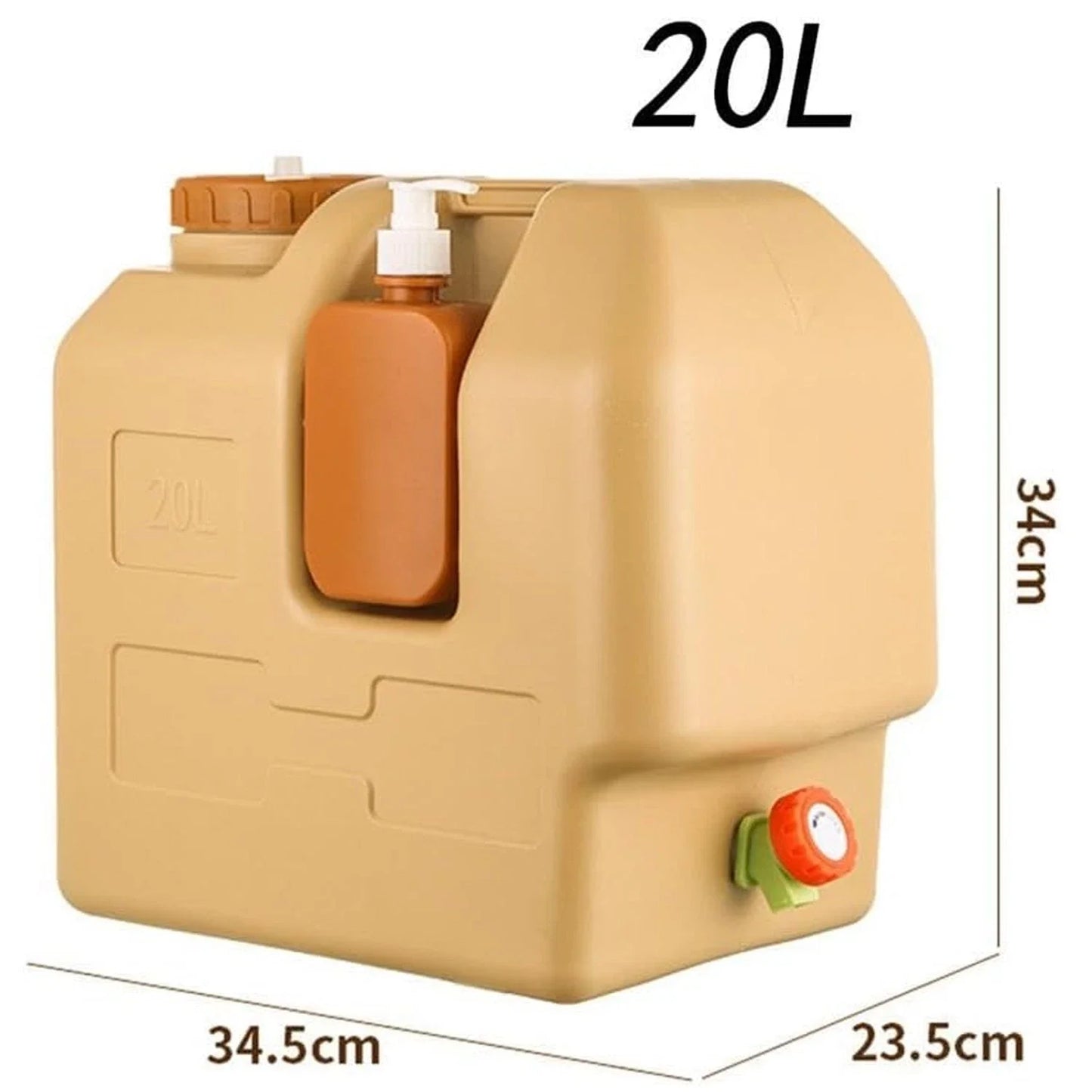 Emergency 20L Water Container With Spigot For Outdoor Use