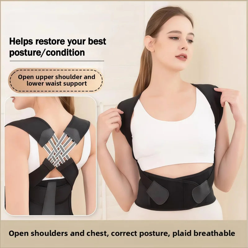 Adjustable Back Posture Corrector Belt Breathable Upper Back Support Brace Clavicle Spine Straightener Shoulder Hunchback Correction for Men Women