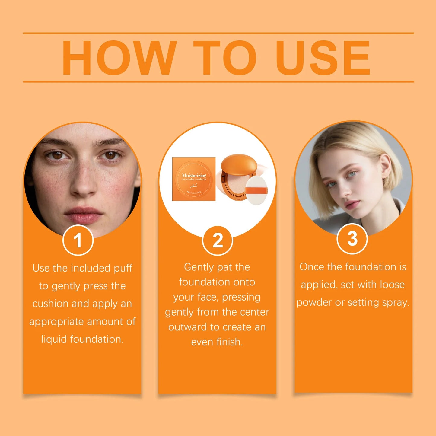 Face Moisturizing Air Cushion Cream Deep Hydrating High Concealer Lasting Makeup Sweatproof Non-greasy Concealer Cushion Cream