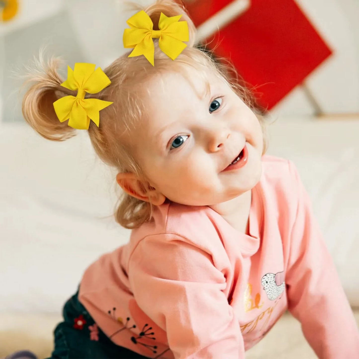 NONECN Candy Bow Hair Clips For Baby Girls Ribbon Assorted