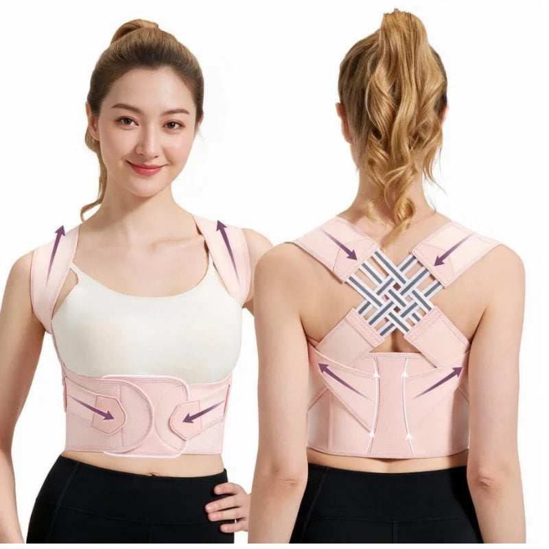 Adjustable Back Posture Corrector Belt Breathable Upper Back Support Brace Clavicle Spine Straightener Shoulder Hunchback Correction for Men Women