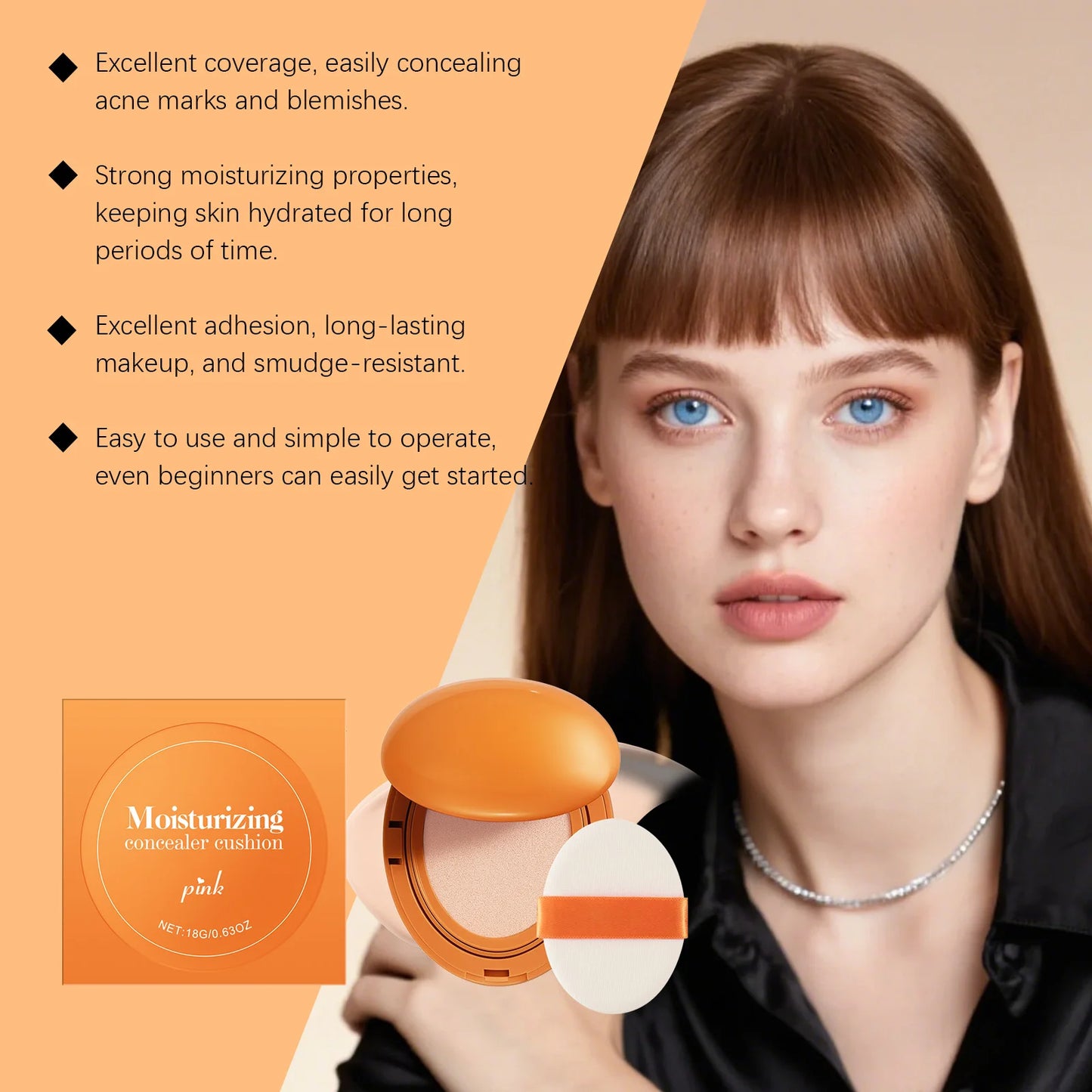 Face Moisturizing Air Cushion Cream Deep Hydrating High Concealer Lasting Makeup Sweatproof Non-greasy Concealer Cushion Cream
