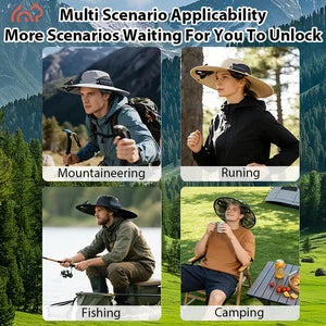 2 Fan Solar Powered Sun Hat Usb Rechargeable