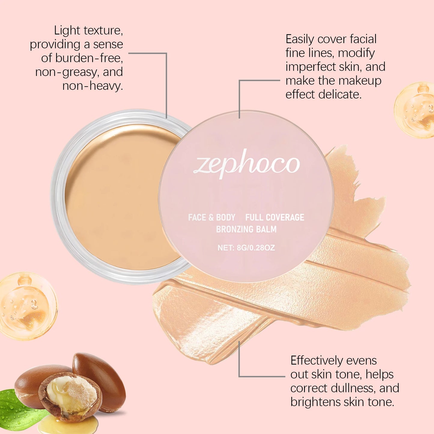 8g Face Concealer Perfect Cover Spot and Acne Scars Hydrating Oil Control Smoothing Sweatproof Non-greasy Face Concealer Balm