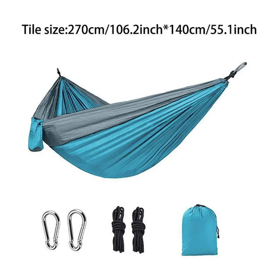 Ultralight Portable Hammock With Steel Clips And Tree Straps