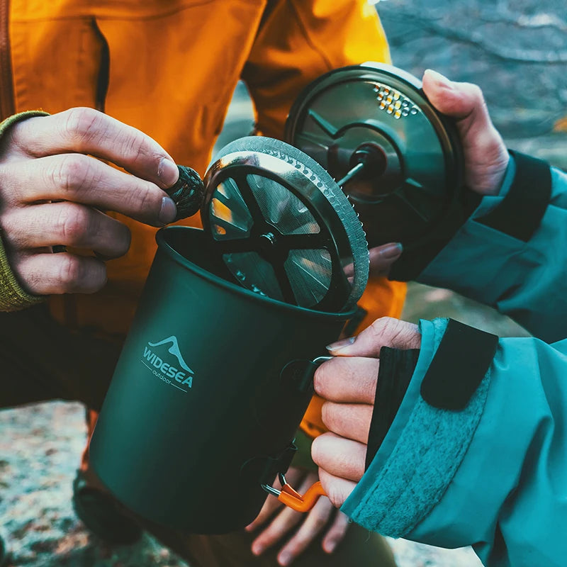 Widesea Camping Coffee Pot French Press Aluminum Alloy