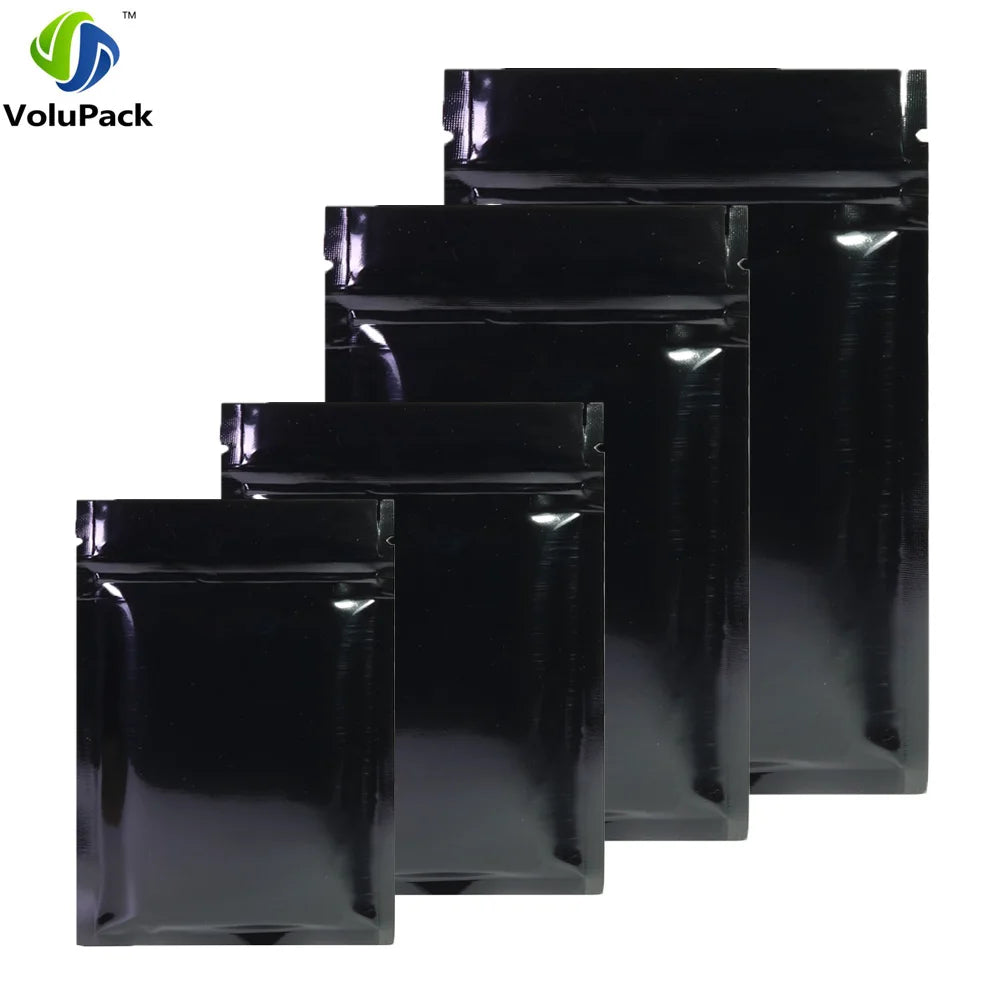VoluPack Flat Glossy Aluminum Foil Ziplock Mylar Pouches