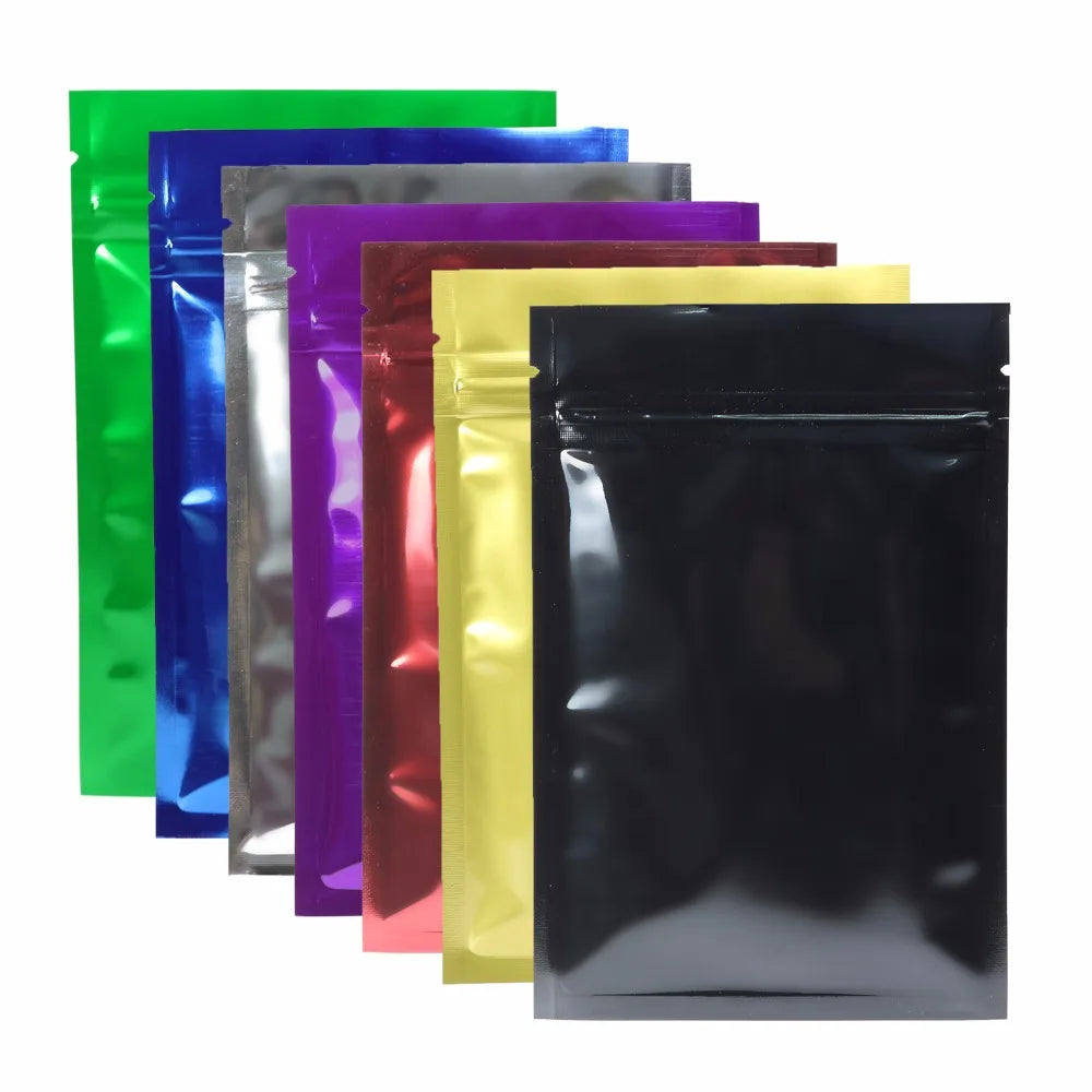 VoluPack Flat Glossy Aluminum Foil Ziplock Mylar Pouches