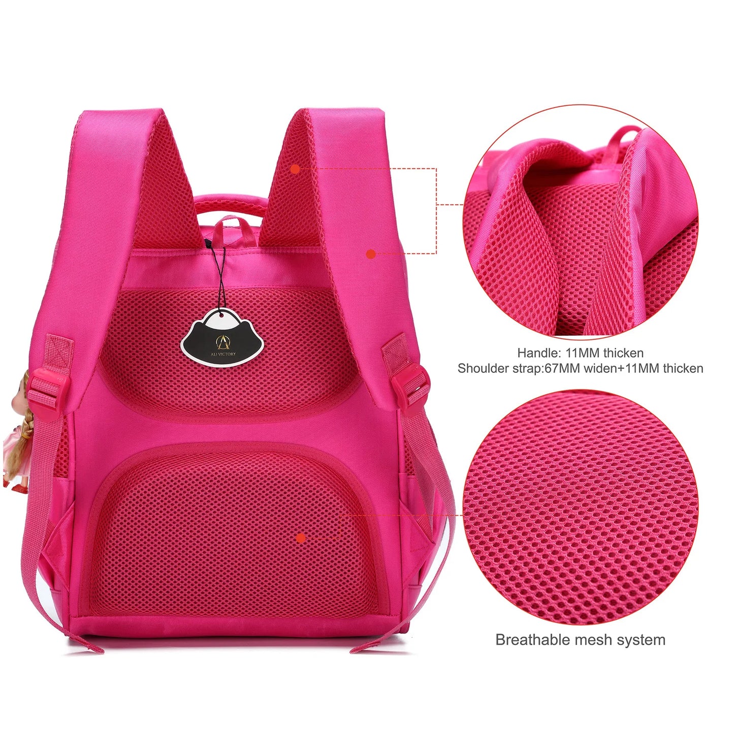 Set-2pcs with lunch bagGirls Backpacks, Waterproof Cute Backpack for Girl Preschool Bookbags Elementary School Bags