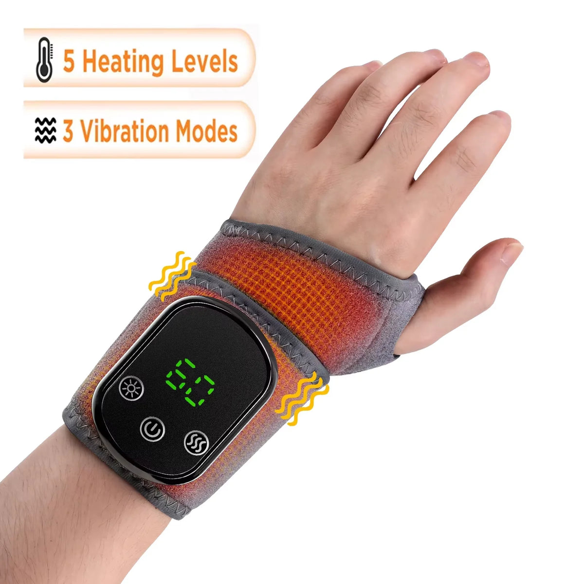Electric Cordless Heated Ankle Wrist Guard Massager for Right Left Hand/Foot Vibration Massage Wristband Hot Ankle Joint Brace