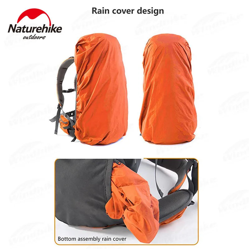 Naturehike Outdoor Backpack 70+5L Hiking Bag Rain Cover Nylon Sports Waterproof Camping Climbing Rucksack With Rainproof Cover