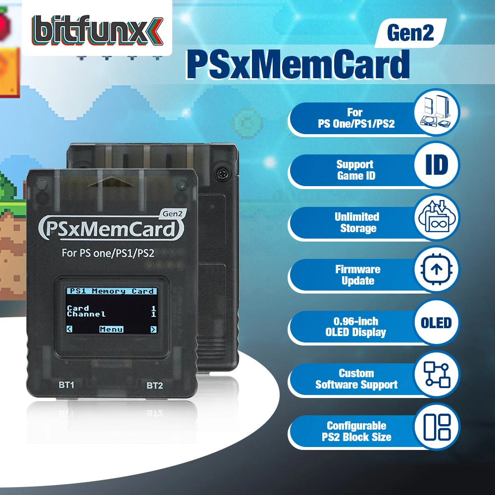 BitFunx PSxMemCard Gen2 SD2PSX With MicroSD For PS1 PS2