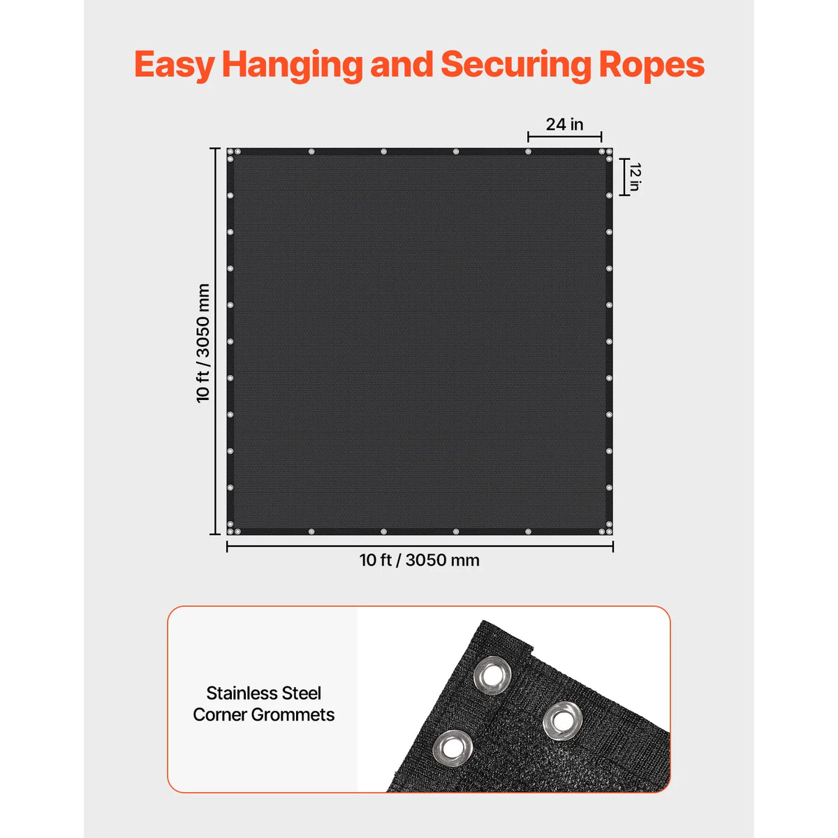 SucceBuy 90 Percent Sun Shade Cloth HDPE Pergola Canopy Cover