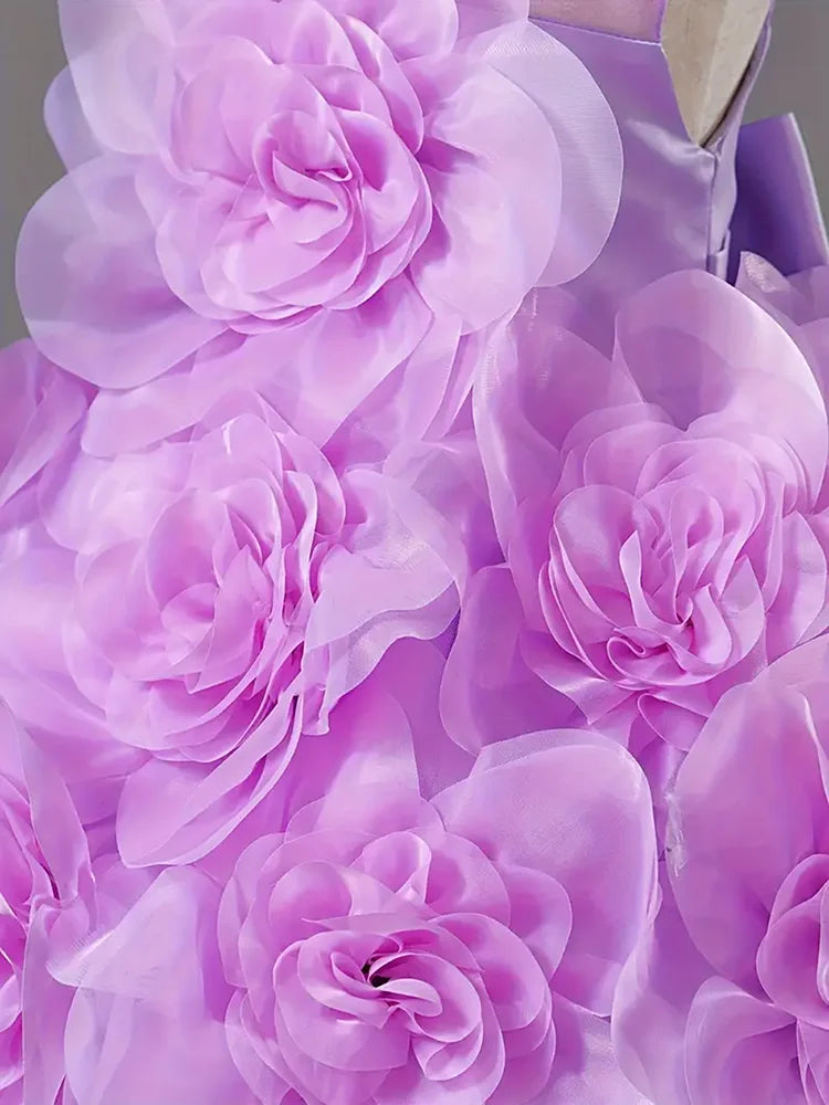 Girls Princess Dress Luxury Elegant Lilac Sleeveless Party Evening Dresses Kids Wedding Birthday Ball Gown For Girl Children