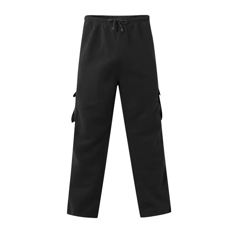 Hirigin Men's Loose Cargo Pants Elastic Waist Wide Leg Drawstring