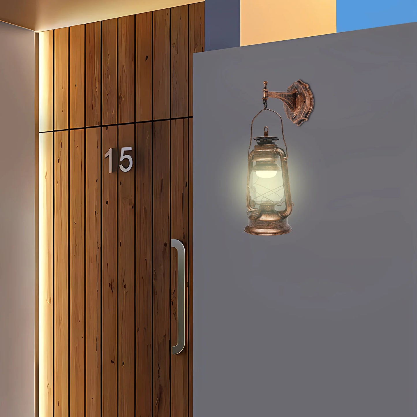 Bymaocar Outdoor Wall Light Antique Lantern Bronze For Yards Facades