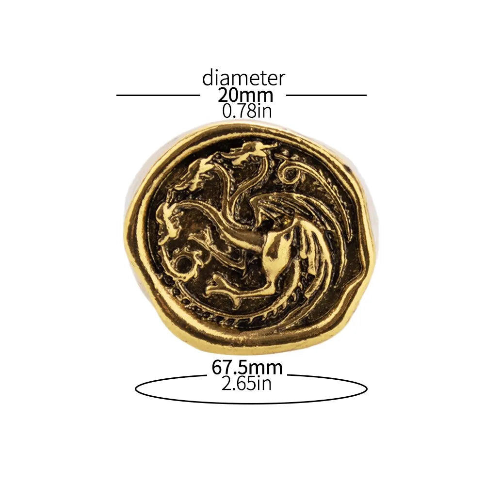 Targaryen Three Head Dragon Cosplay Rings For Costume Parties