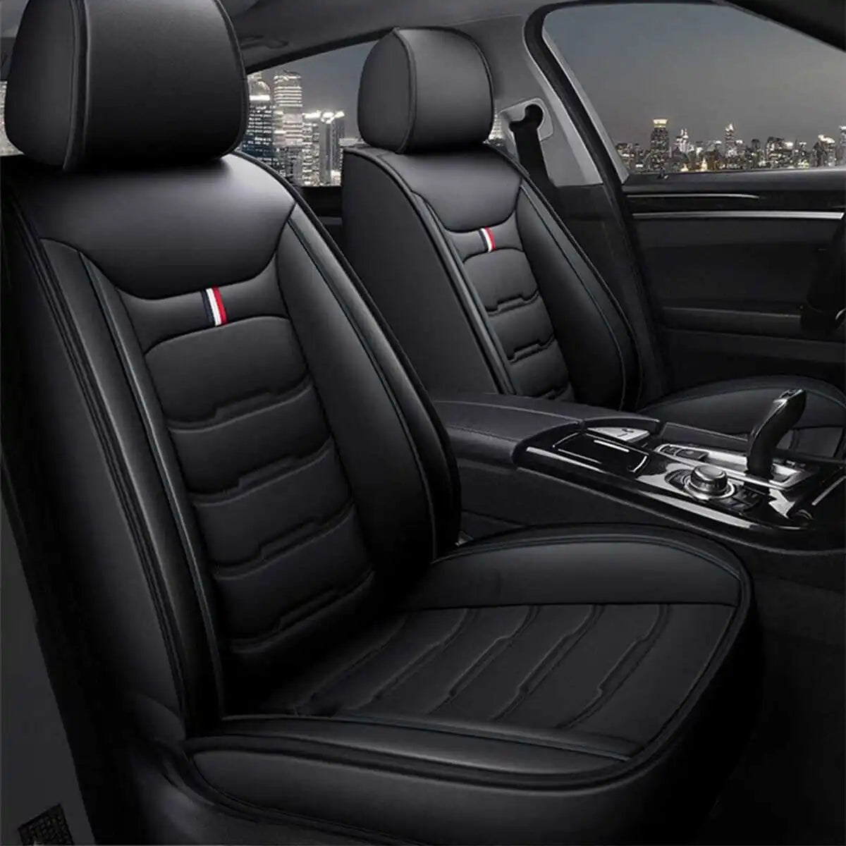 2PCS Auto Set Car Seat Covers PU Leather Signle Front Split Protector Four Season Universal Fit Most Car SUV Car Accessories