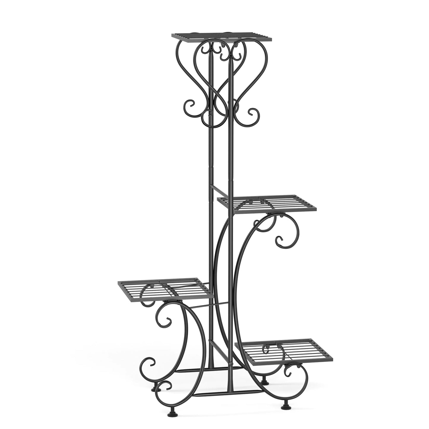 Four Tier Metal Plant Stand For Indoor Outdoor Display Rack