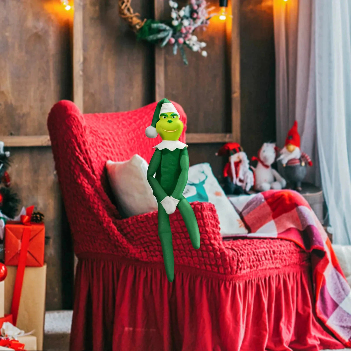 Christmas Elf Plush Doll Holiday Decorative Collectible Figurine