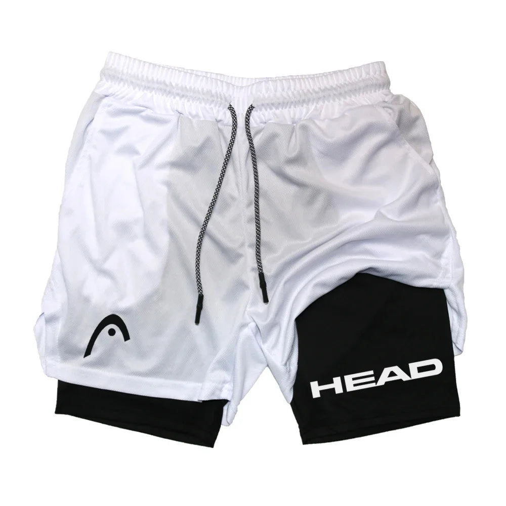 Mens Quick Dry Double Layer Running Shorts For Gym Training
