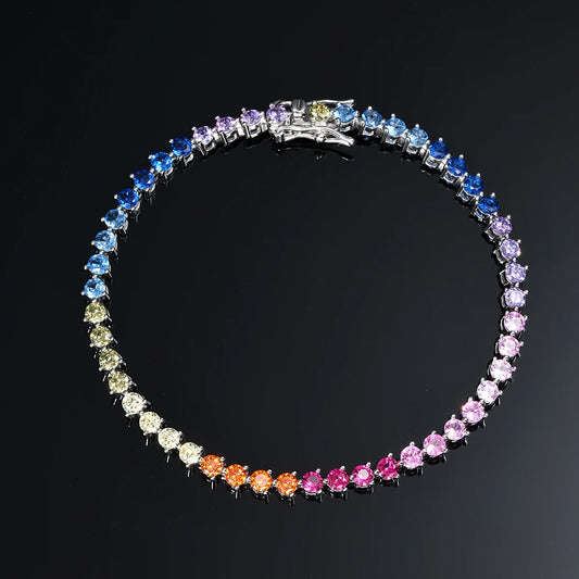 S925 Silver Dopamine Tennis Bracelet 18K Gold Plated Jewelry