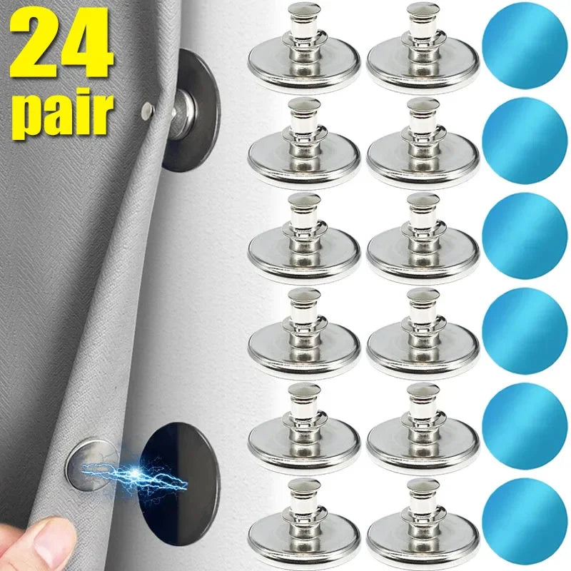 Metal Curtain Magnetic Closure Wall Mounted Magnetic Buckle Shower Curtain Magnet Clips Detachable Window Screen Fixed /.\'p