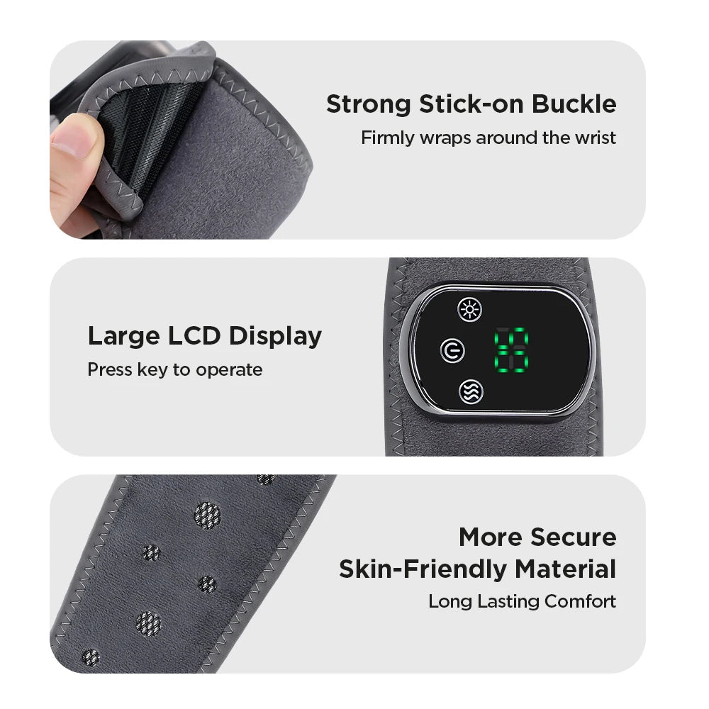 Electric Cordless Heated Ankle Wrist Guard Massager for Right Left Hand/Foot Vibration Massage Wristband Hot Ankle Joint Brace