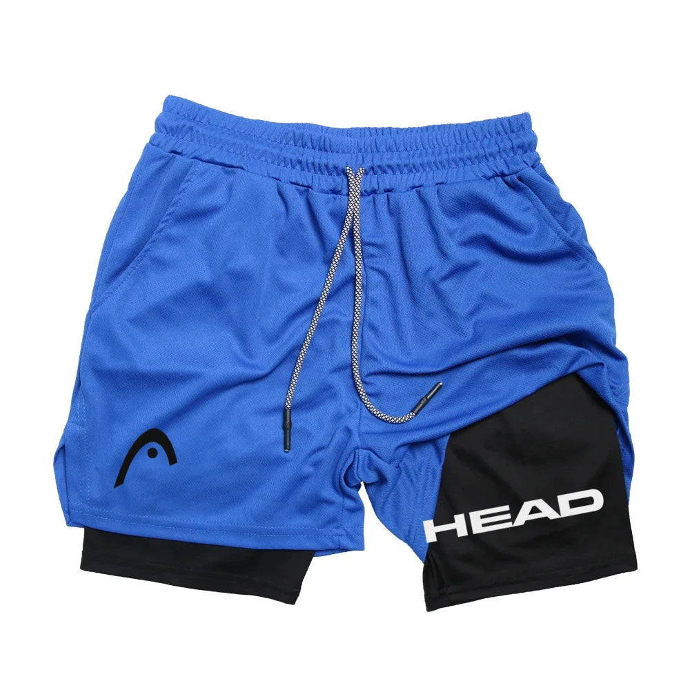 Mens Quick Dry Double Layer Running Shorts For Gym Training