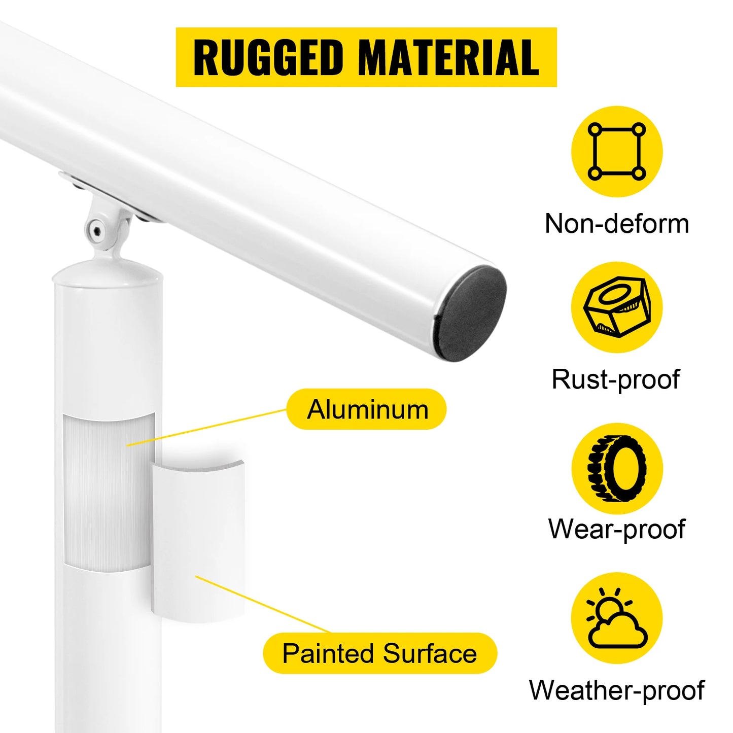 Outdoor Aluminum Stair Handrail With Installation Kit