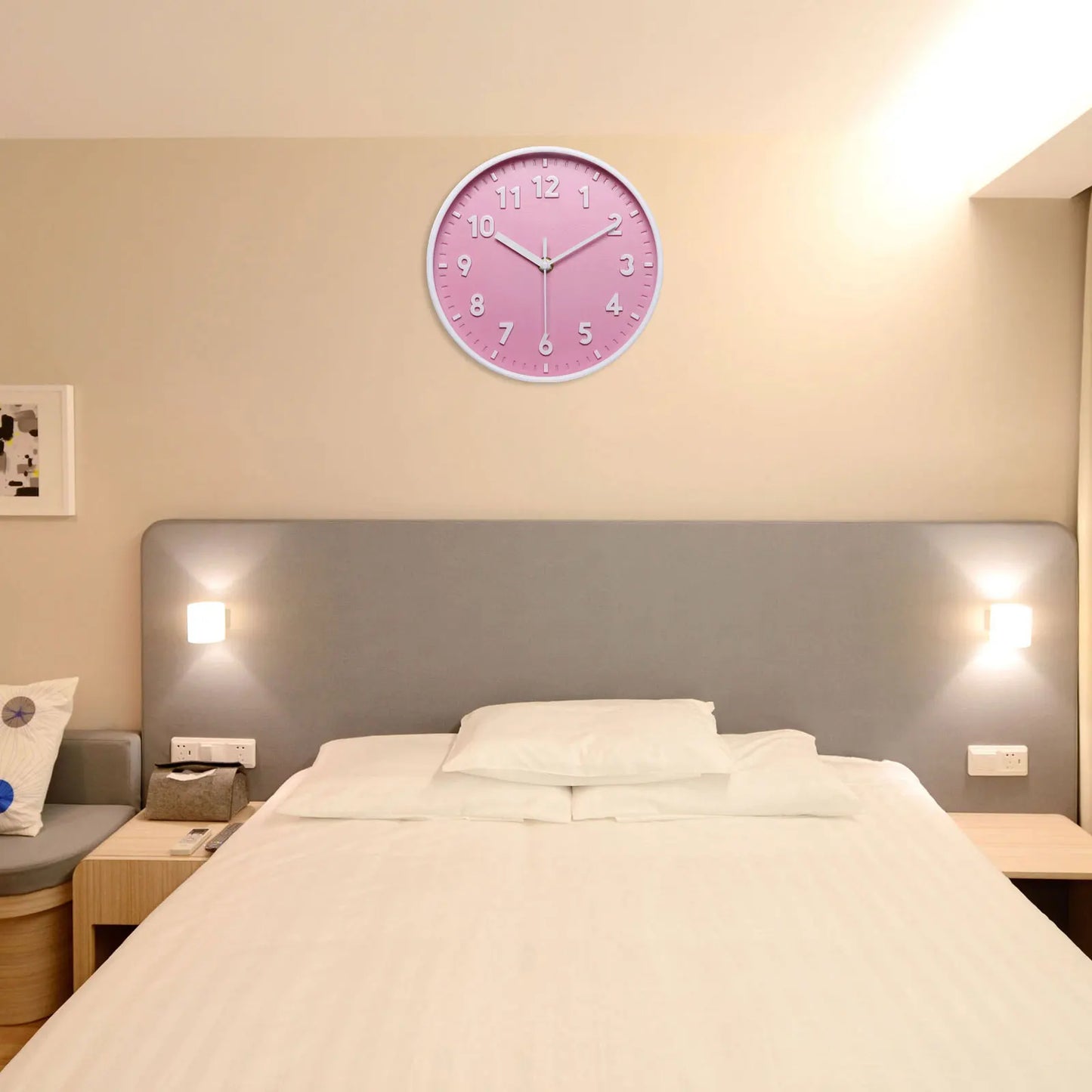 UXCELL Round Wall Clock Quartz Battery Operated Silent Non Ticking