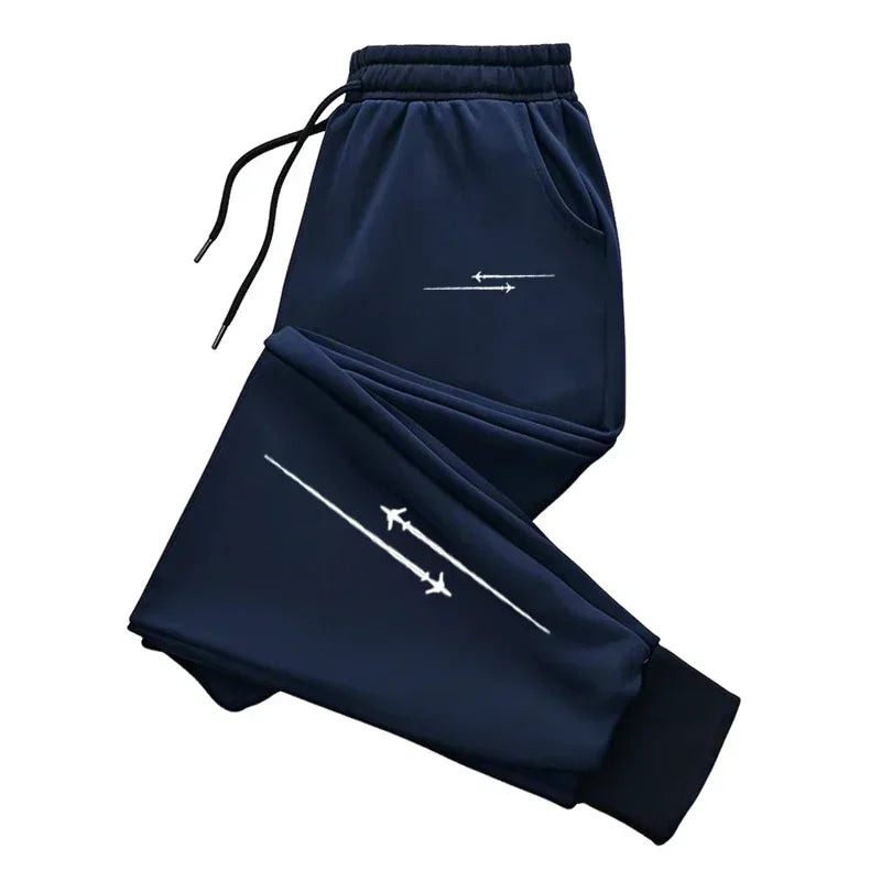 Autumn and winter simple printed men's fashionable sports pants, outdoor fitness running pants, daily casual long pants