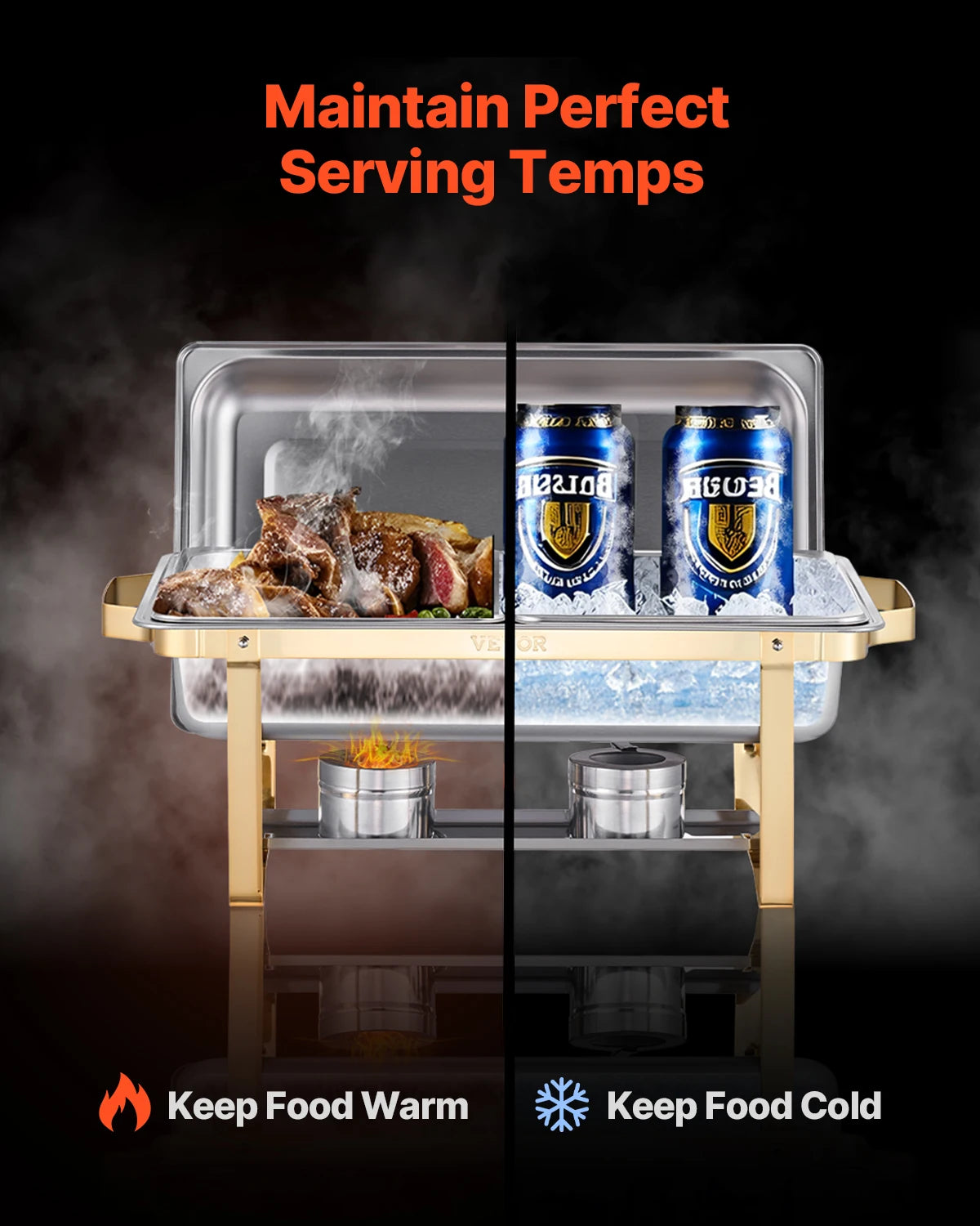 SucceBuy Stainless Steel Chafing Dish Buffet Set With Pans