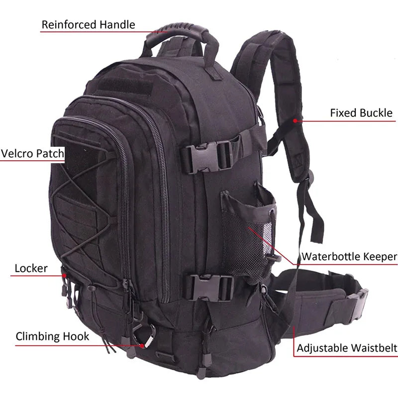 LQARMY Military Tactical Backpack Molle Assault Rucksack Outdoor Gear