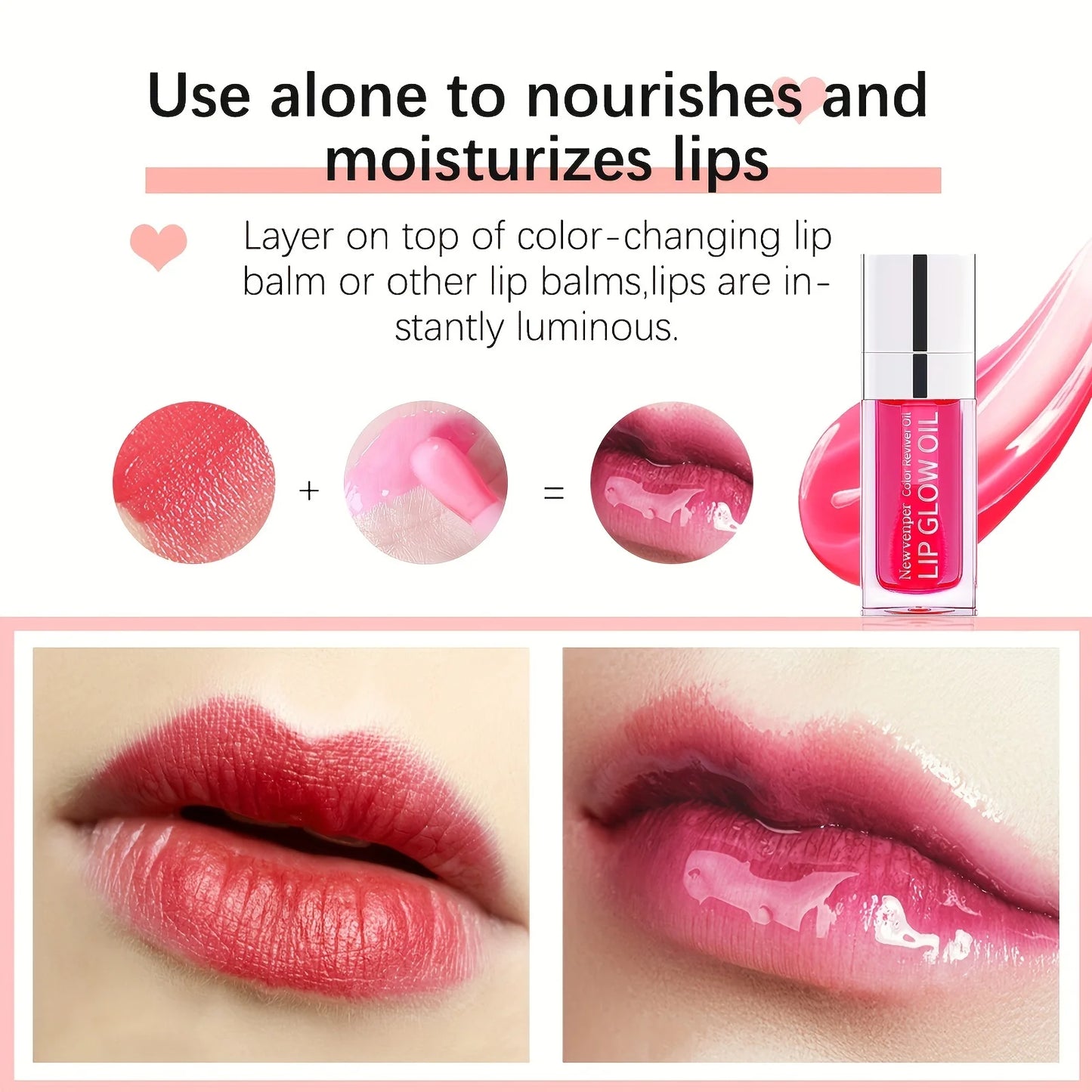 Hydrating Lip Glow Oil for Dry Lips Moisturizing Lip Care
