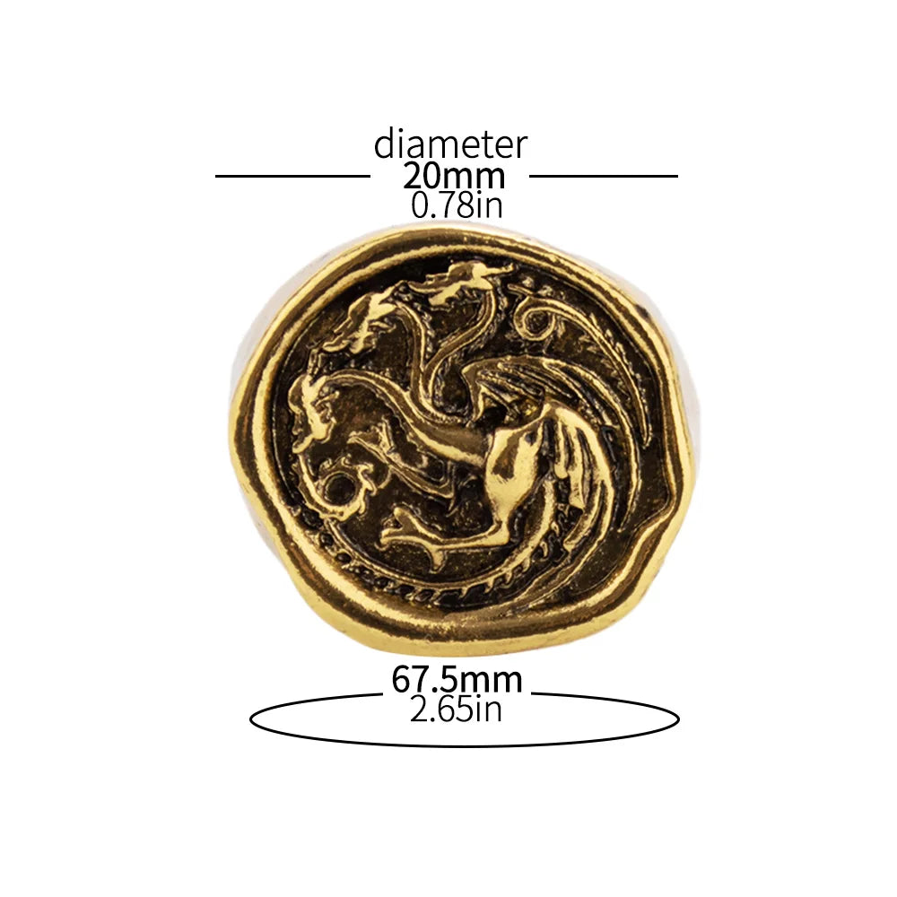 Targaryen Three Head Dragon Cosplay Rings For Costume Parties