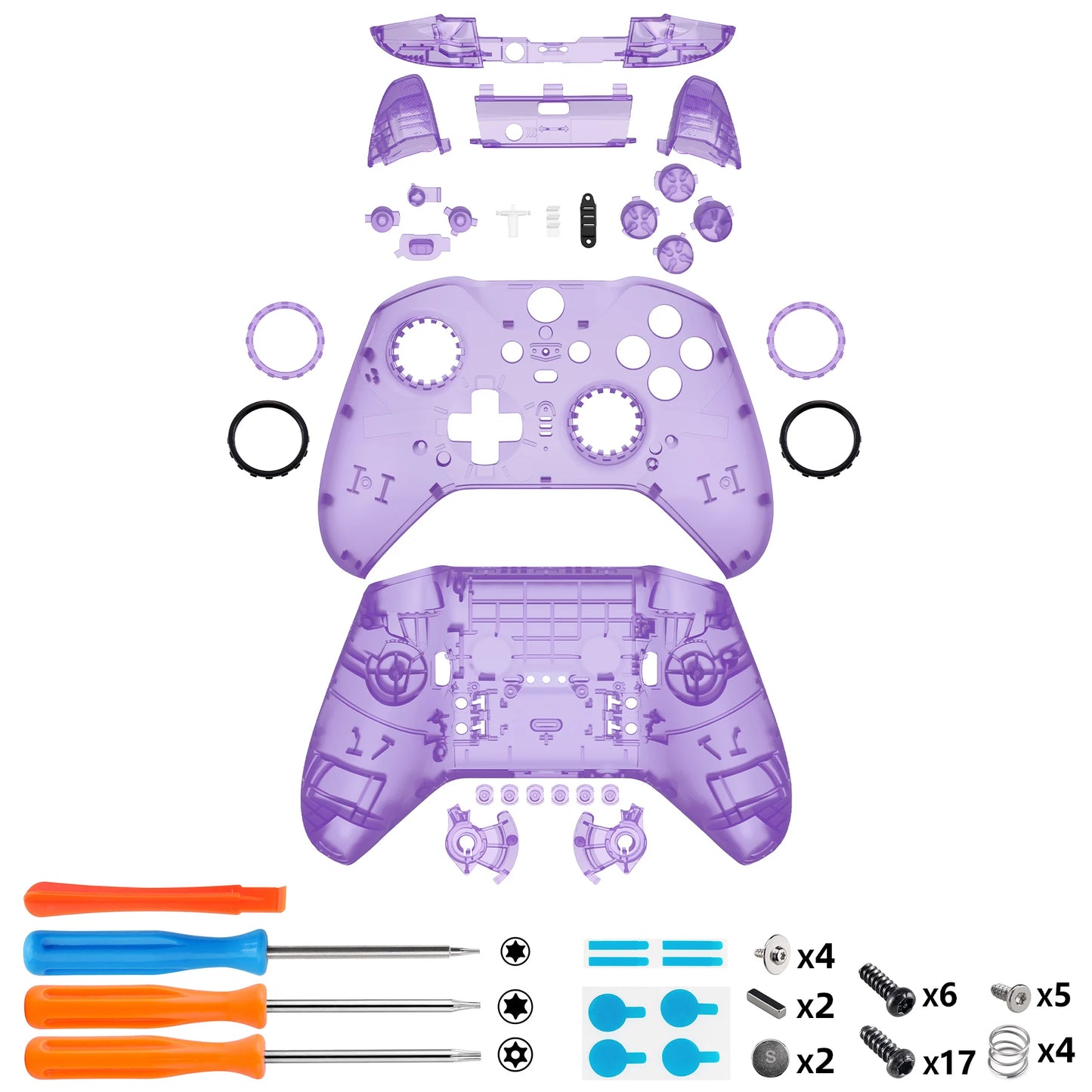 eXtremeRate Clear Shell With Buttons For Xbox Elite Series 2