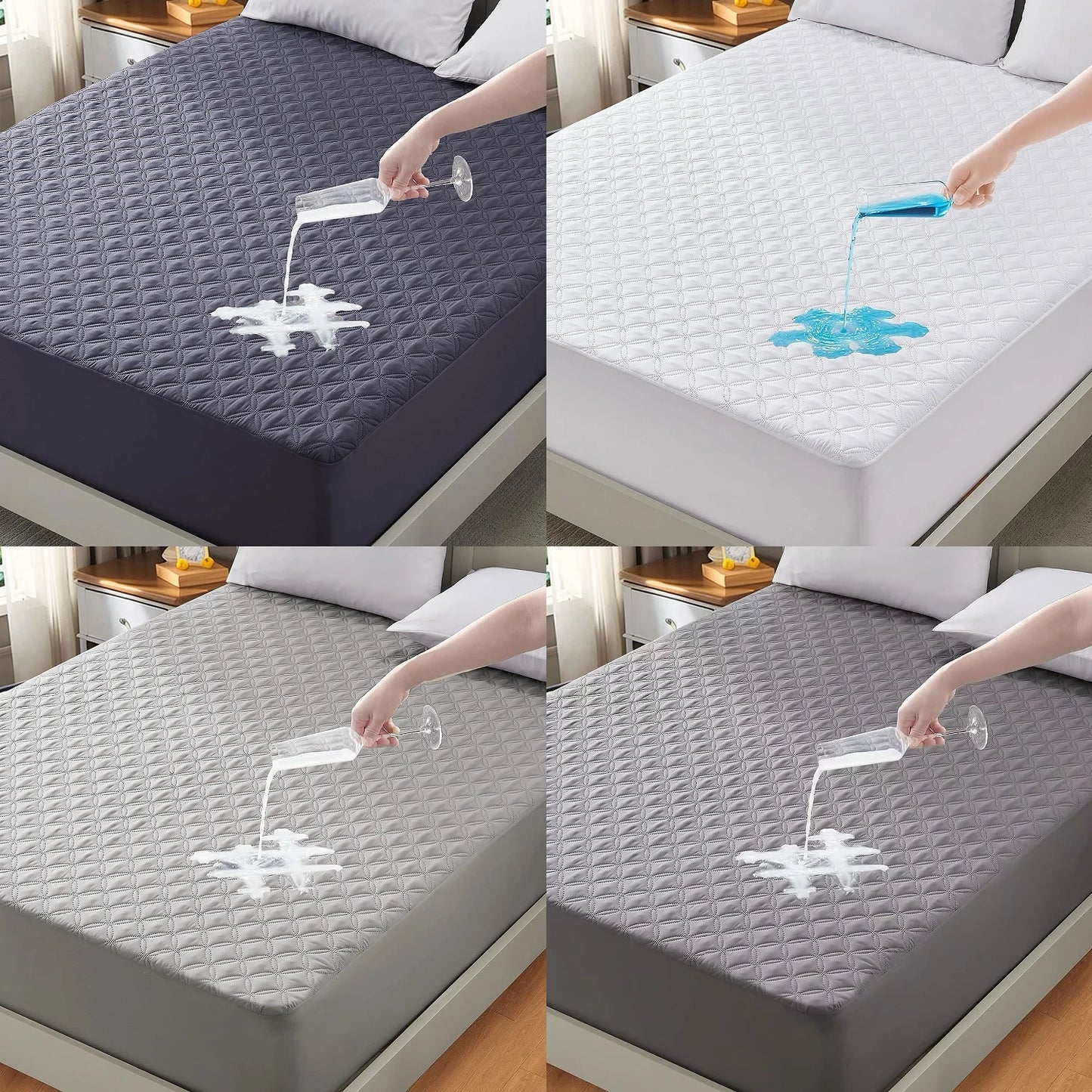 Waterproof Mattress Protector With Deep Pocket Noiseless Washable