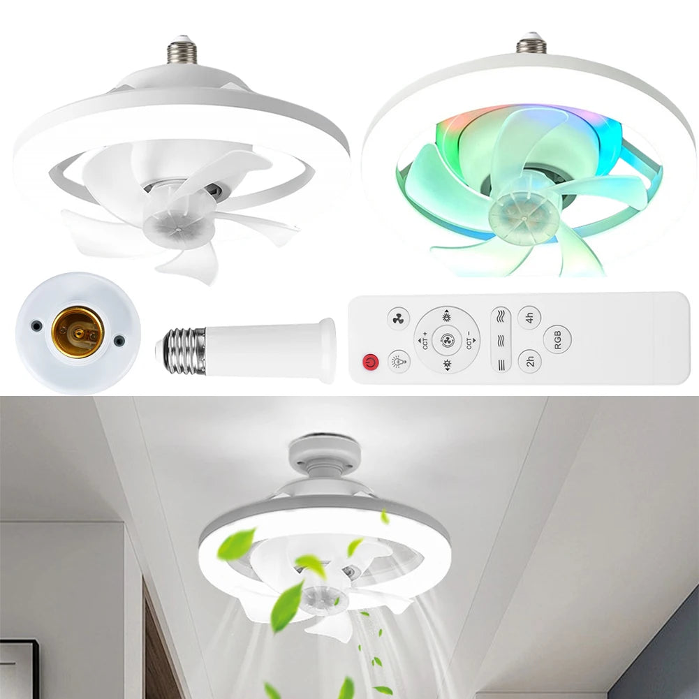 Alloet Modern Ceiling Fan With LED Light Remote Control